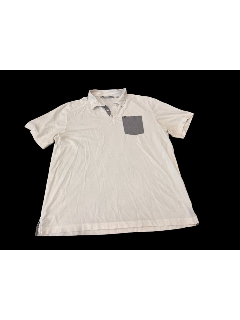 Travis Mathew Men's Golf Polo T Shirt Size XXL White Gray Pocket